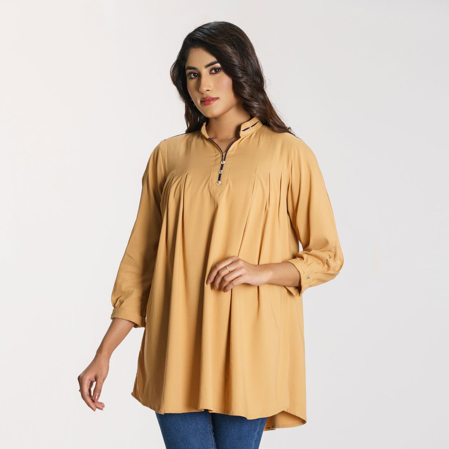 Women's Beige Workwear Top