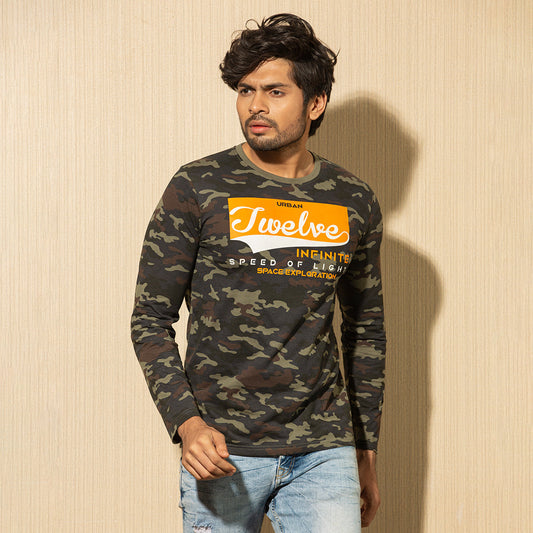 Mens L/S T-Shirt - Olive Camo