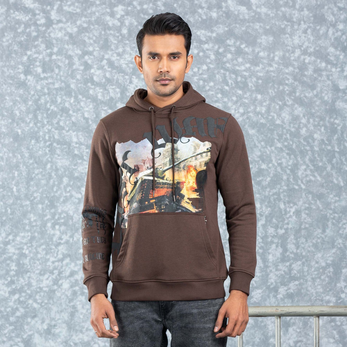Mens Hoodie-Brown
