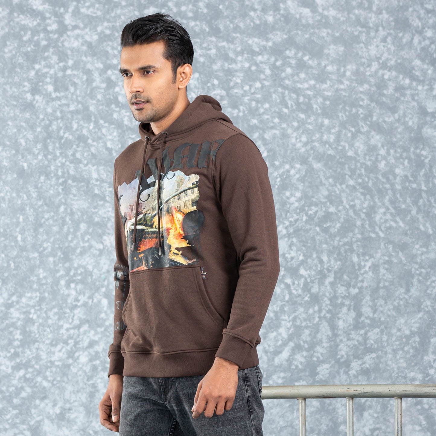 Mens Hoodie-Brown