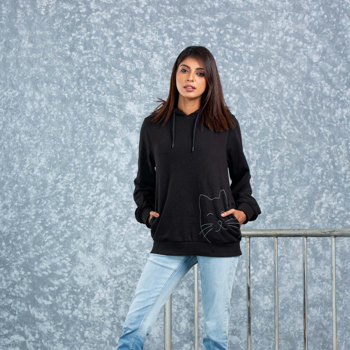 LADIES HOODIE- BLACK