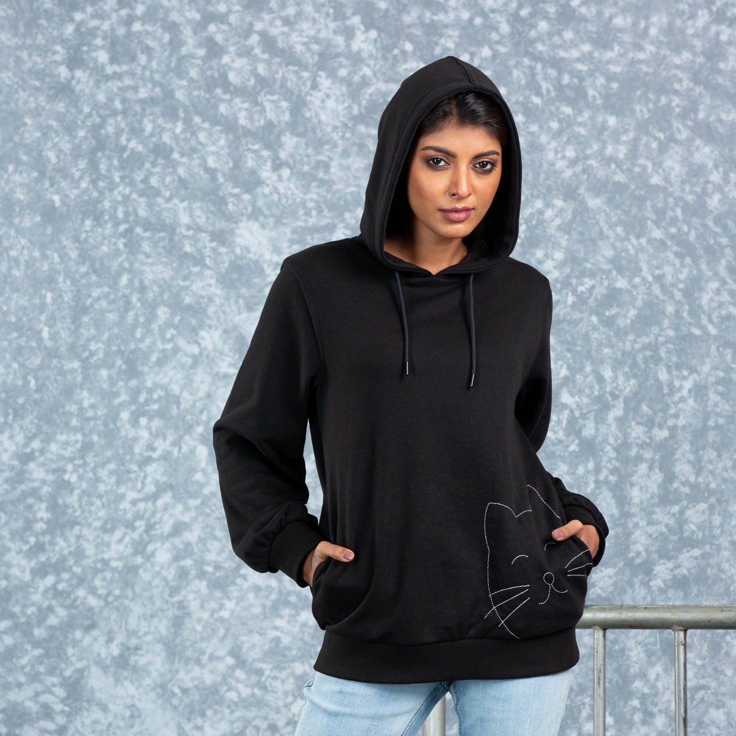 LADIES HOODIE- BLACK