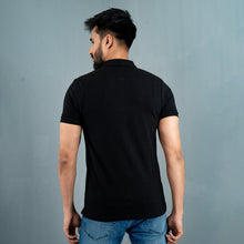 Load image into Gallery viewer, Men’s Black Print Polo
