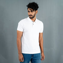 Load image into Gallery viewer, Men’s White Contrast Polo
