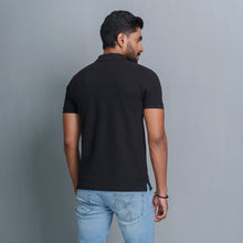 Load image into Gallery viewer, Men’s Black Print Polo
