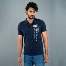 Load image into Gallery viewer, Men’s Navy Print Polo
