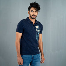 Load image into Gallery viewer, Men’s Navy Print Polo
