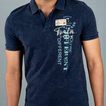 Load image into Gallery viewer, Men’s Navy Print Polo
