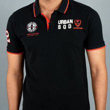 Load image into Gallery viewer, Men’s Black Print Polo
