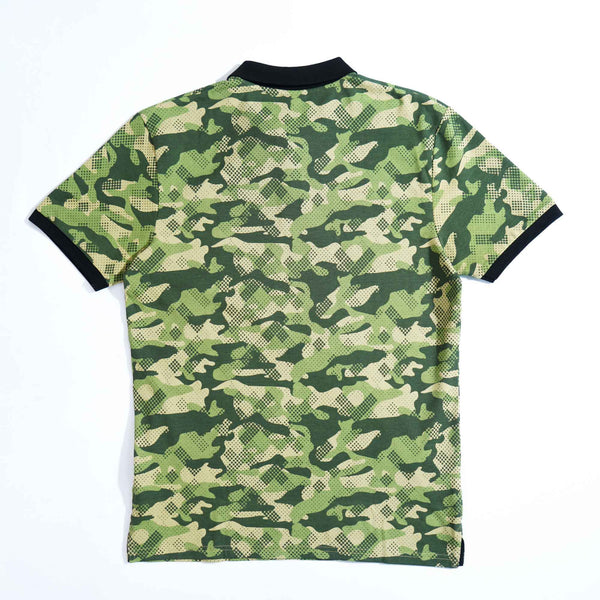 Men's Olive Print Polo