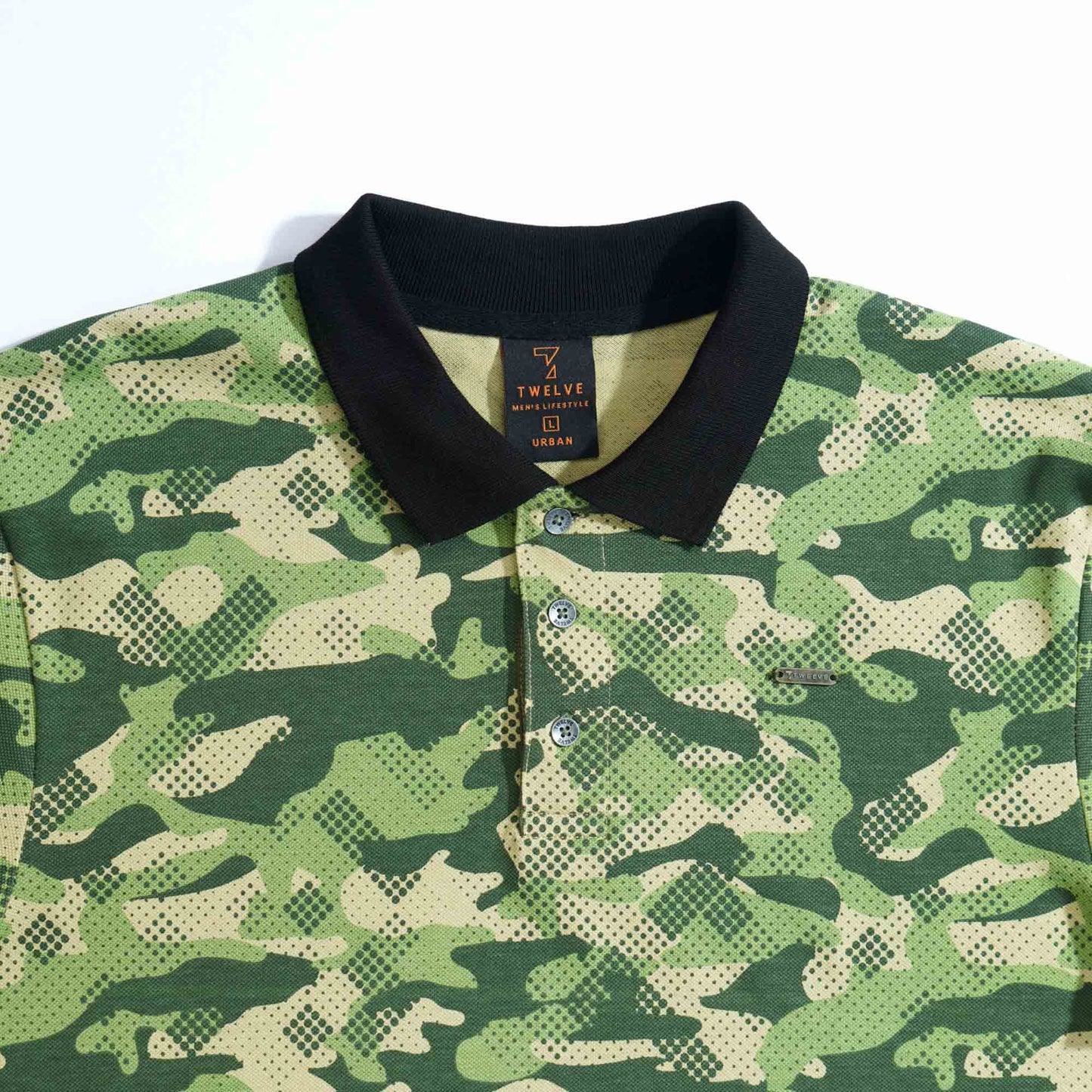 Men's Olive Print Polo