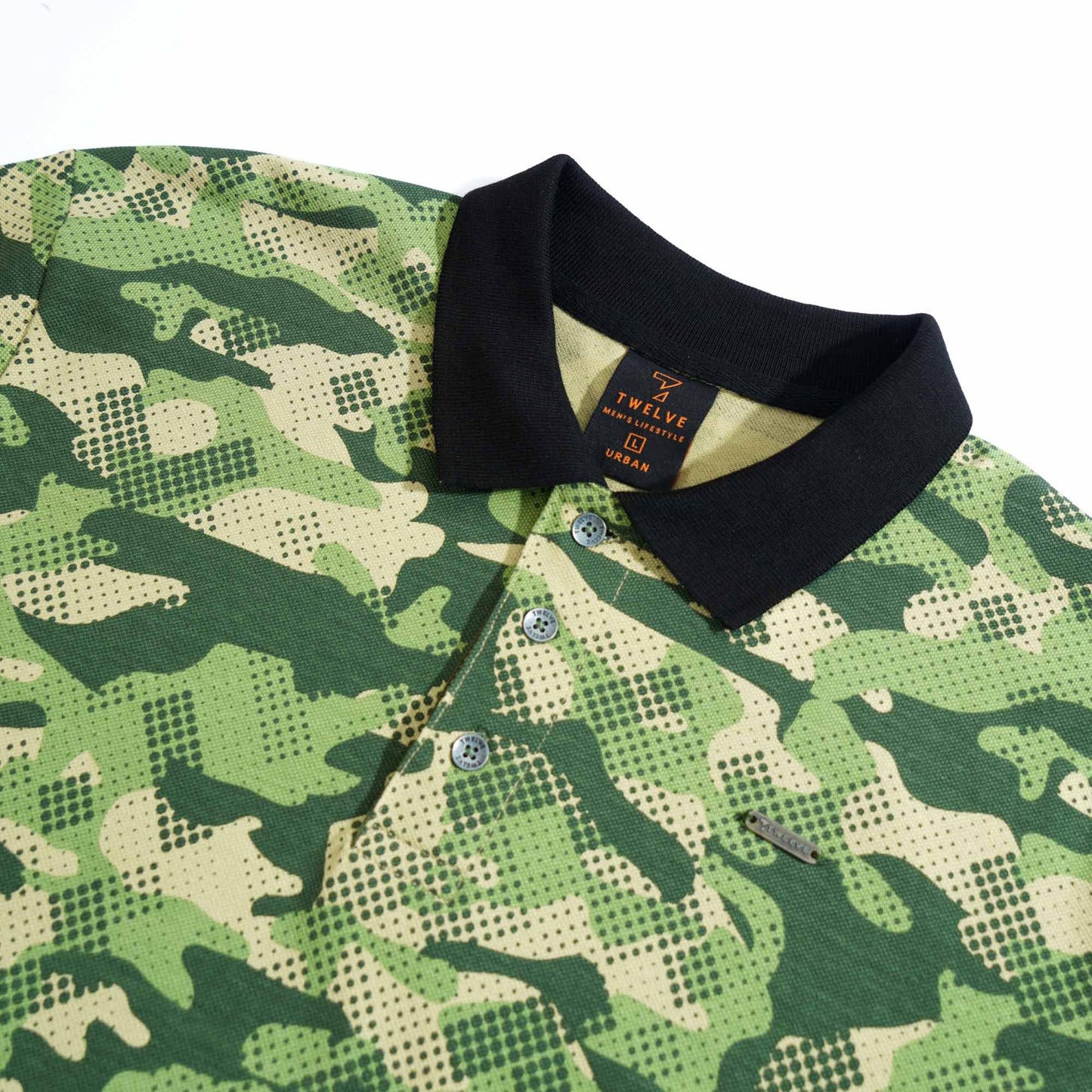Men's Olive Print Polo