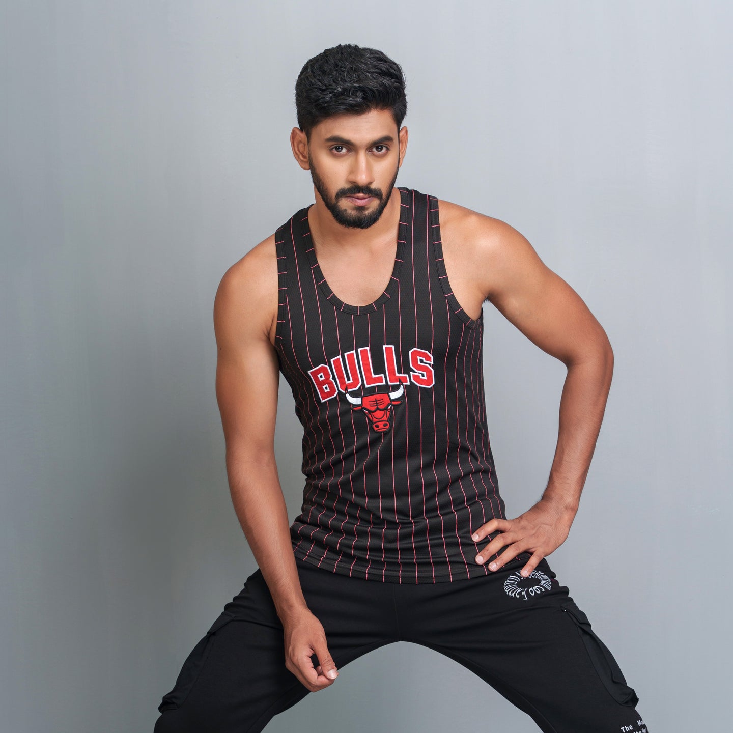 Mens Tank Top- Black & Red