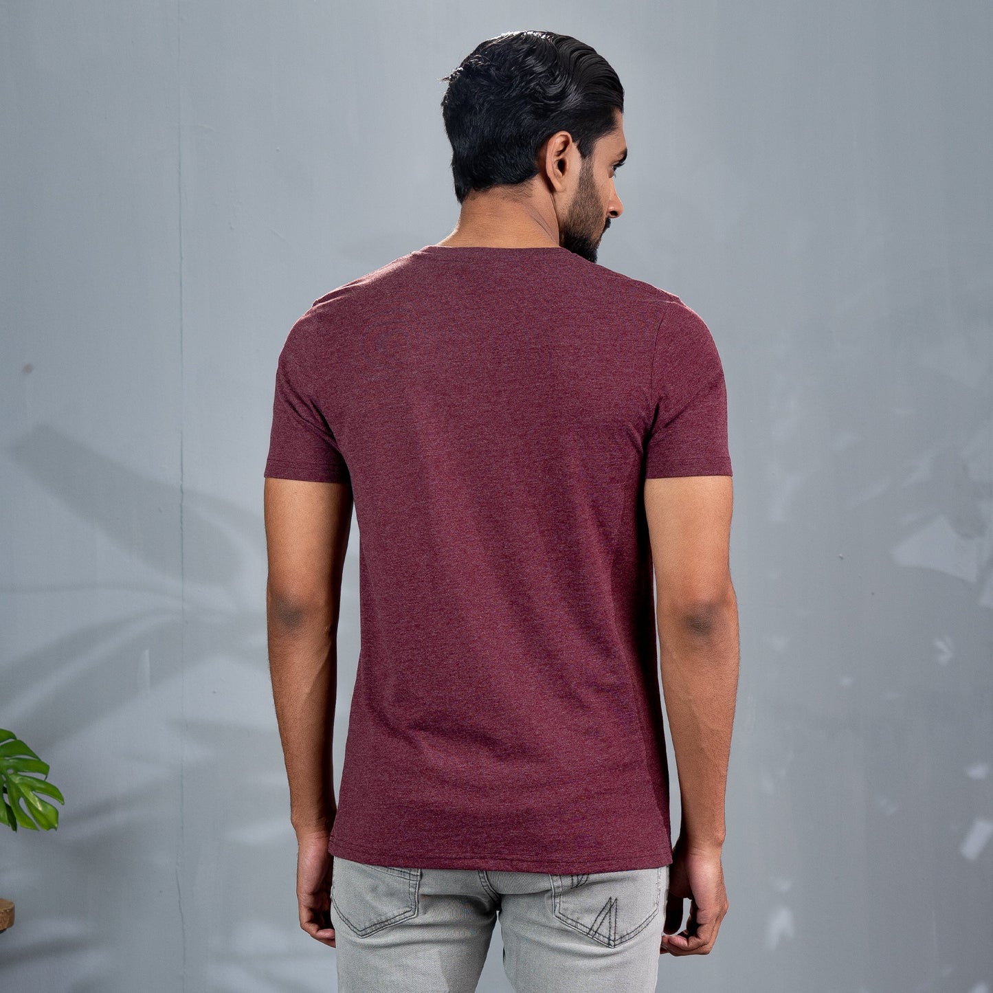 Men's Bordeaux Melange T-Shirt