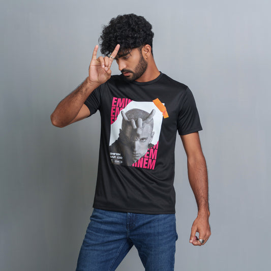 Men’s Black Colorful  T-Shirt