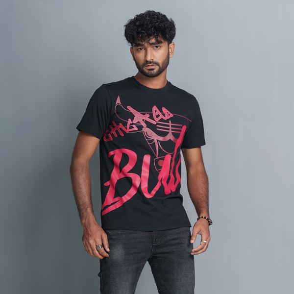 Men’s Black Cotton T- Shirt