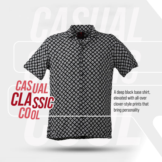 Mens Black Aop Casual Shirt