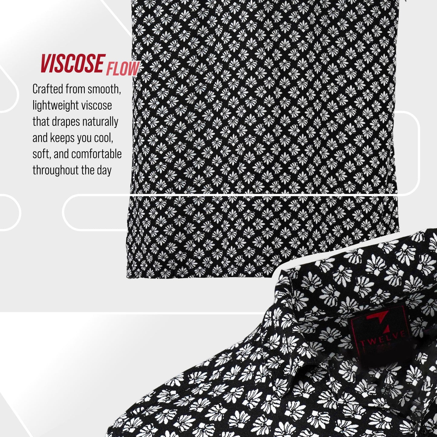 Mens Black Aop Casual Shirt