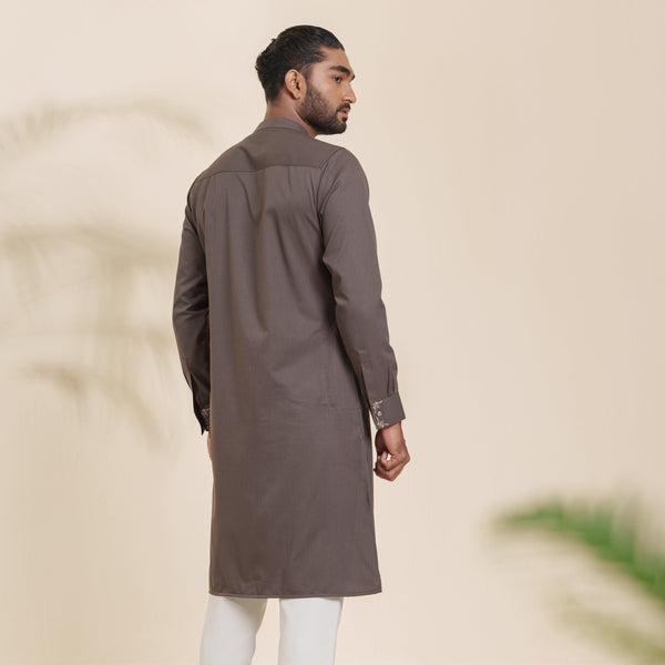 Mens Premium Panjabi-  Ash Grey