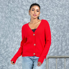 Load image into Gallery viewer, LADIES CARDIGAN- RED
