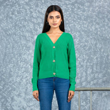 Load image into Gallery viewer, LADIES CARDIGAN- GREEN
