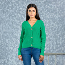 Load image into Gallery viewer, LADIES CARDIGAN- GREEN
