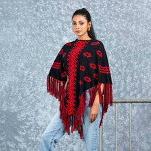 Load image into Gallery viewer, LADIES PONCHO-BLACK
