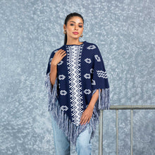 Load image into Gallery viewer, LADIES PONCHO-NAVY
