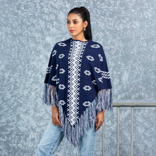 Load image into Gallery viewer, LADIES PONCHO-NAVY
