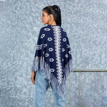 Load image into Gallery viewer, LADIES PONCHO-NAVY
