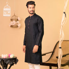 Load image into Gallery viewer, Mens Basic Panjabi-Black 1
