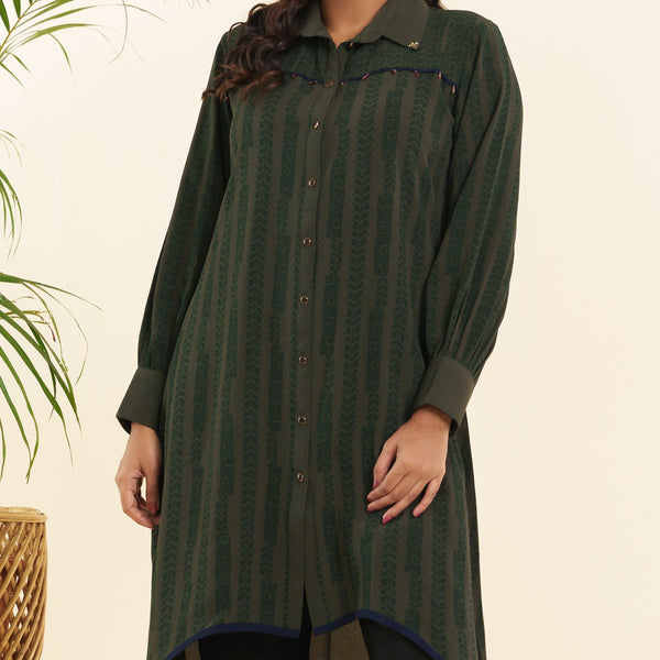 Ladies Average Kurti- Army Green