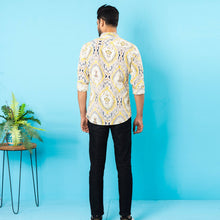 Load image into Gallery viewer, Mens Casual Shirt-Whitw/Yellow
