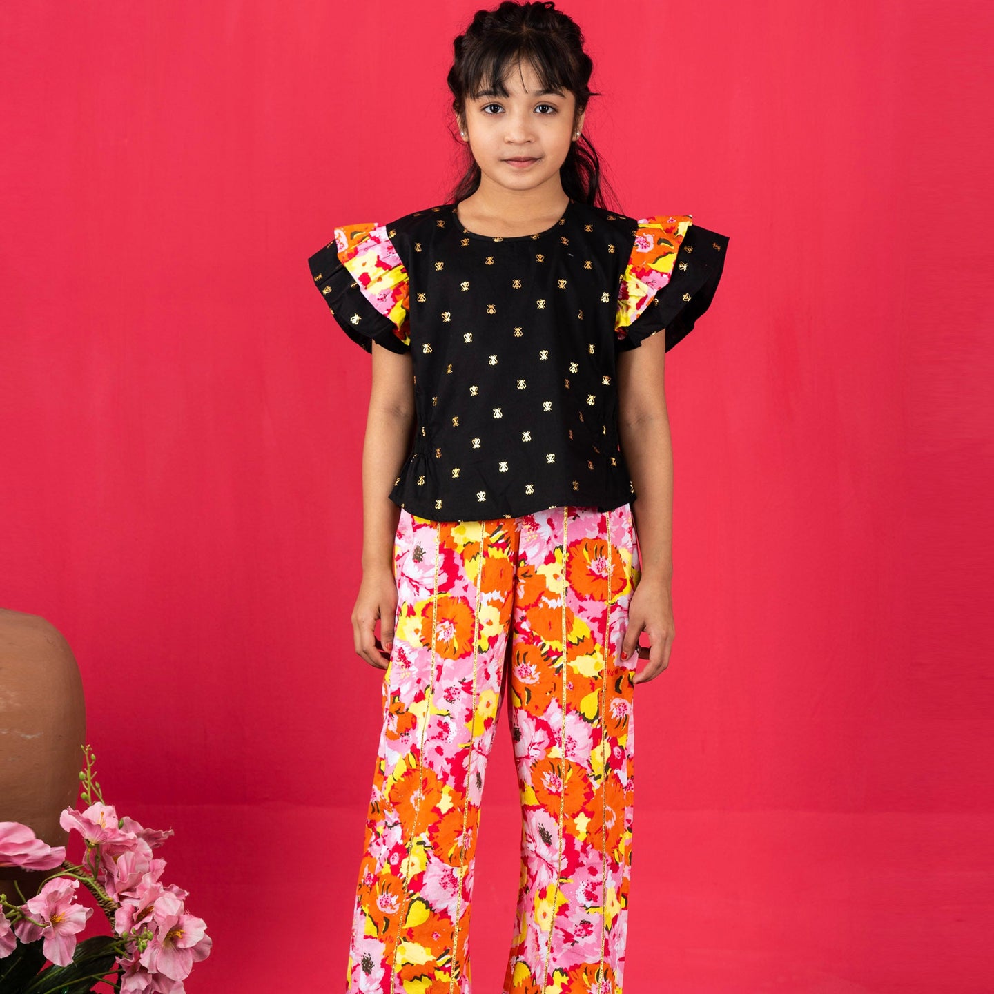 Girls 2Pcs- Black Print
