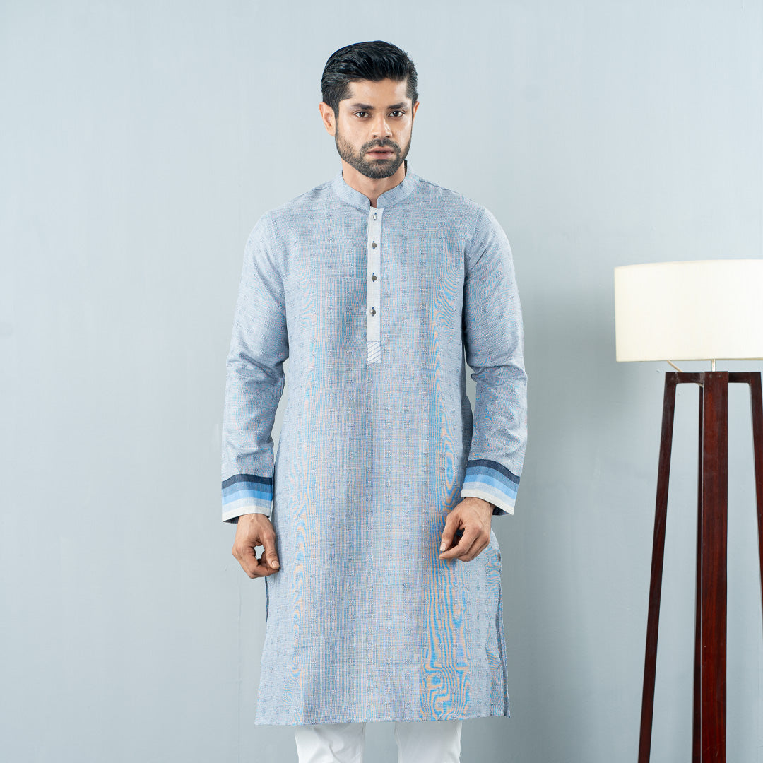 Mens Panjabi- Ash Blue