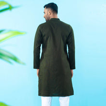 Load image into Gallery viewer, Mens Embroidery Panjabi- Olive
