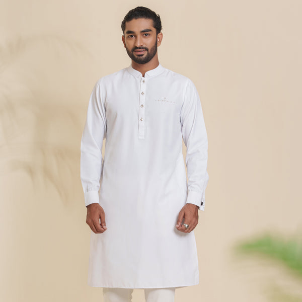 Mens Basic Panjabi- White