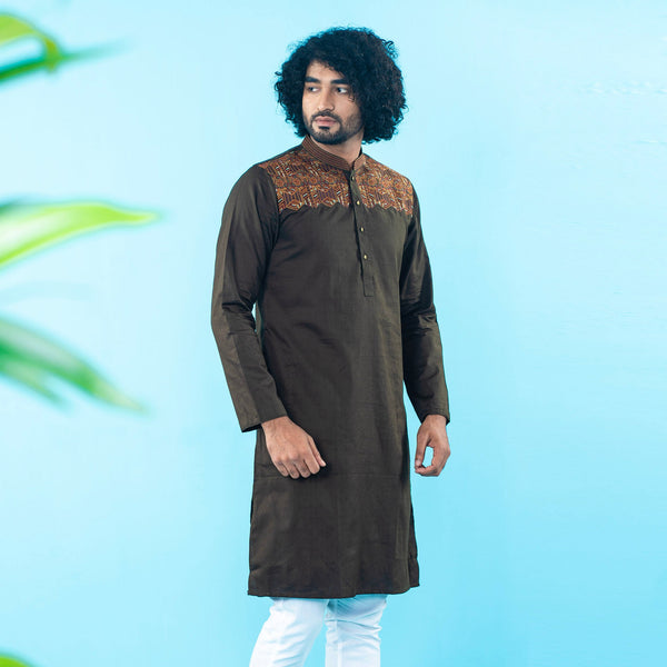 Mens Panjabi- Dark Brown