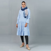 Load image into Gallery viewer, Ladies Dress- Sky Blue/White
