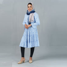 Load image into Gallery viewer, Ladies Dress- Sky Blue/White
