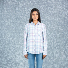 Load image into Gallery viewer, WOMENS LONG SLEEVE SHIRT-BLUE
