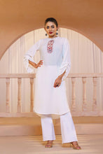 Load image into Gallery viewer, ETHNIC HIGH RANGE KURTI- WHITE
